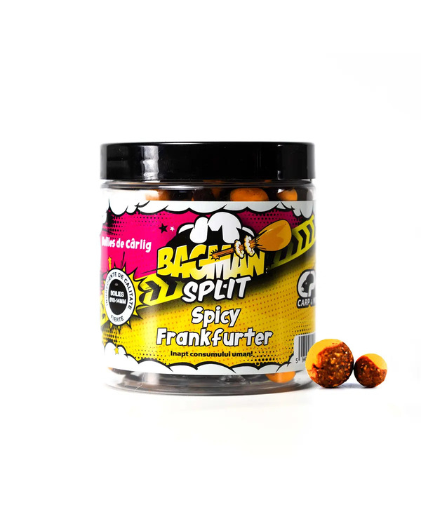 Boilies de carlig split spicy frankfurter 10/14mm 130g CPK