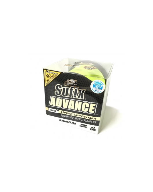 Fir monofilament Sufix ADVANCE -150m WINDING /0.20mm/ 4.5kg /1.5 10LB HI VIS YELLOW