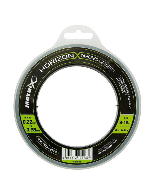 Fir Inaintas Conic Matrix Horizon X Tapered Shock Leader, 0.22-0.28mm, 5x12m
