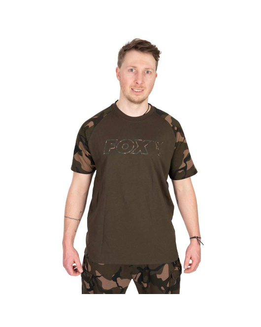 Tricou Pescuit Fox Khaki/Camo Outline T-Shirt M Tricou Pescuit Fox Khaki/Camo Outline T-Shirt M