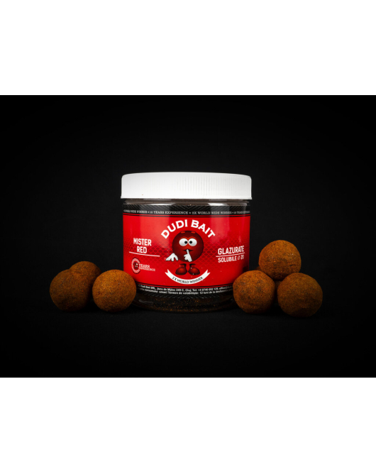 Boilies Carlig Mister Red Glazurate Solubile 20mm