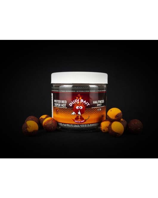 Boilies pentru carlig Mister Red “Super Hot Halfness”Spicy Fish 14mm