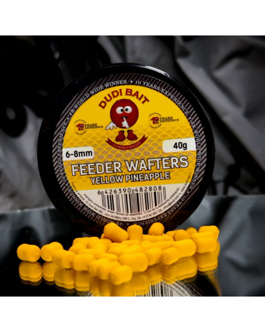 Dudi Bait Feeder Wafters Dumbell Yellow Pineapple & N-Butyric 6mm+8mm Dudi Bait Feeder Wafters Dumbell Yellow Pineapple & N-Butyric 6mm+8mm
