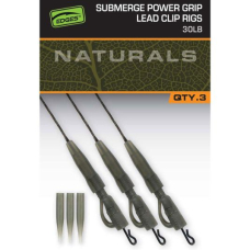 Kit monturi leadcore Fox Edges Naturals Submerge Power Grip Lead Clip Leaders 40lb