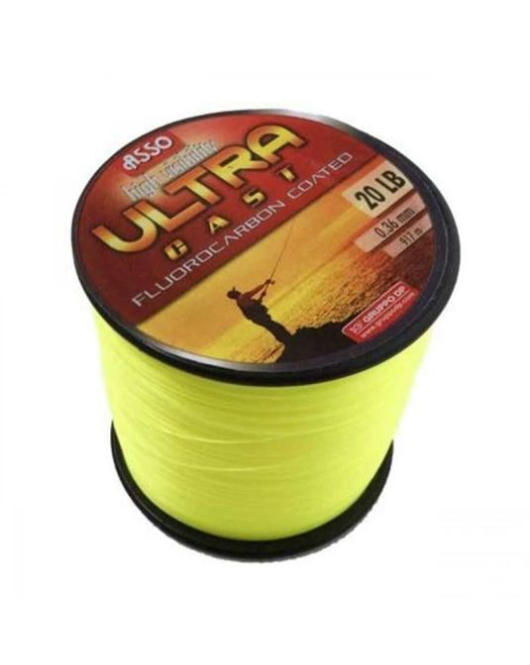 Fir Asso Ultra Cast 0.39mm 18.50kg 1000m Galben Fluo