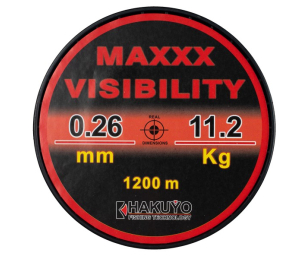 Fir Hakuyo MONOFILAMENT MAXXX VISIBILITY ROSU FLUO NEON 1200M 0.255m
