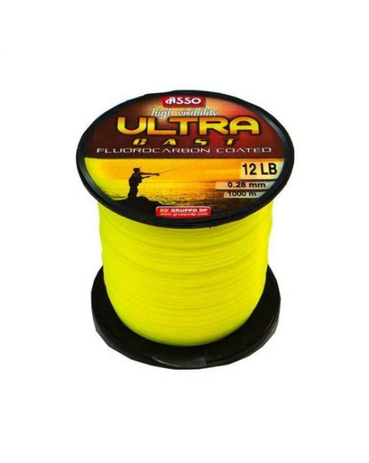 Fir monofilament Asso Ultra Cast Galben Fluo 0.28mm/9.8Kg/1000m