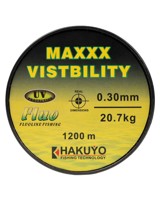 Fir Monofilament Hakuyo Maxxx Visibility Fluo 0.255mm 1200m 16.6kg Fir Monofilament Hakuyo Maxxx Visibility Fluo 0.255mm 1200m 16.6kg