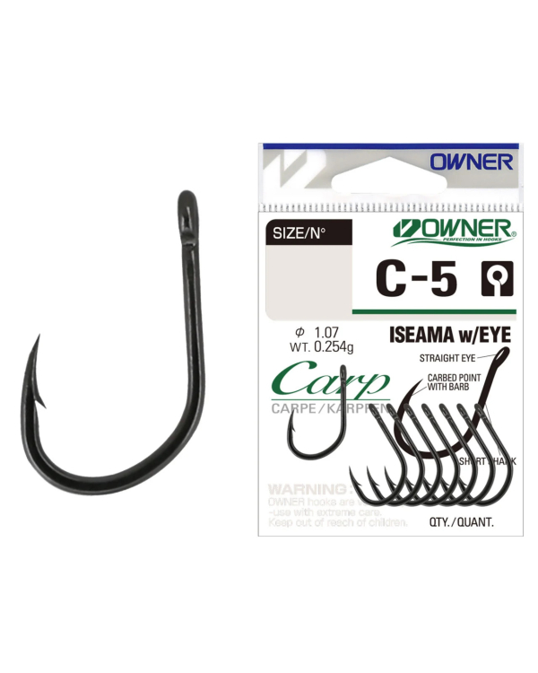 Carlige Owner C-5 Carp Iseama with eye nr.8