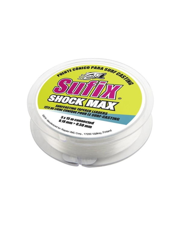 Fir monofilament SHOCK MAX Tapered Line 15m*5/ 0.20mm-0.57mm/CLEAR