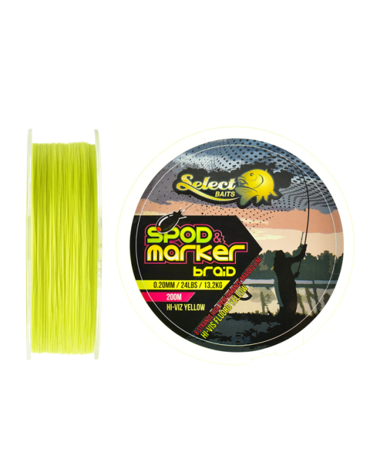 Fir textil Select Baits Spod and Marker X8 Braid Hi-Viz Yellow 0.18mm/200m
