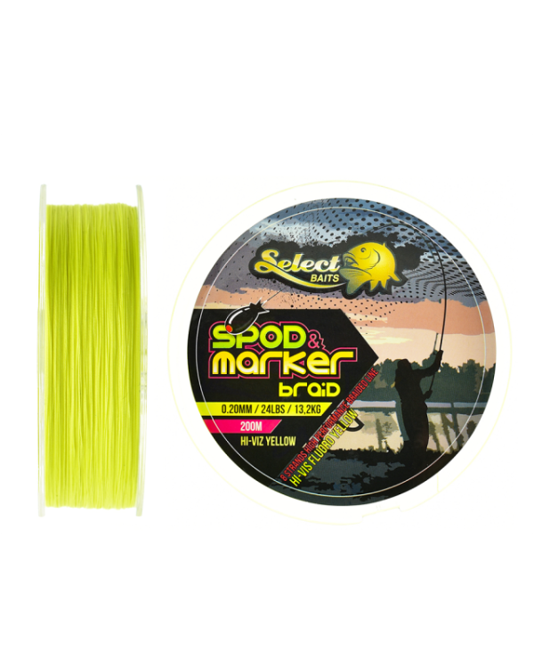 Fir textil Select Baits Spod and Marker X8 Braid Hi-Viz Yellow 0.18mm/200m