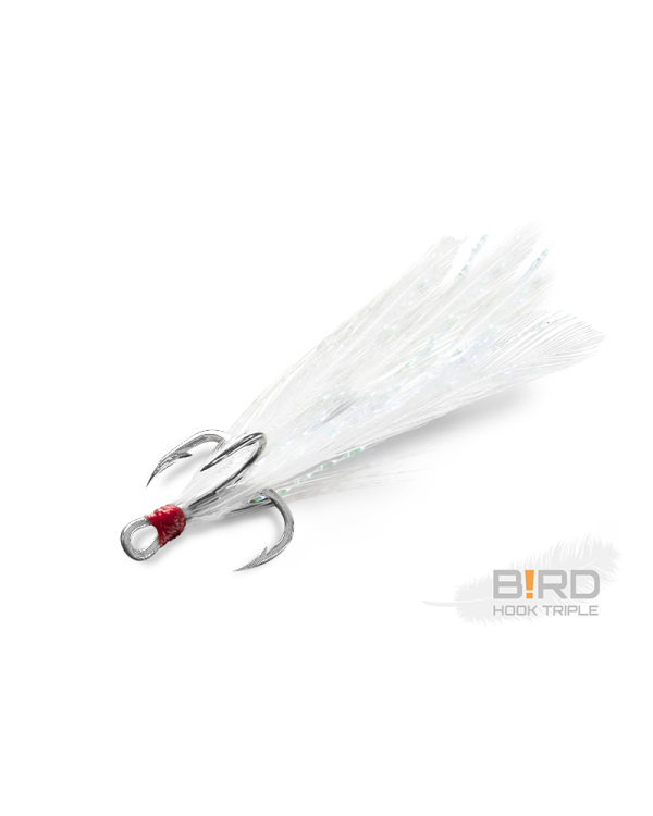 Ancora Delphin B!RD Hook TRIPLE / 3buc pene albe #4