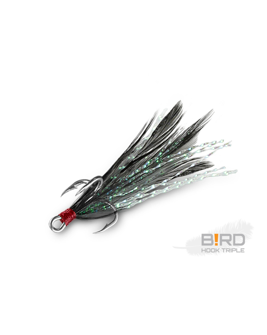 Ancora Delphin B!RD Hook TRIPLE / 3buc pene negre #6