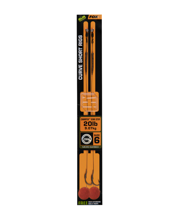 Carlige legate Fox Edges Curve Short 8 - 20lb Camotex Semi Stiff x 2