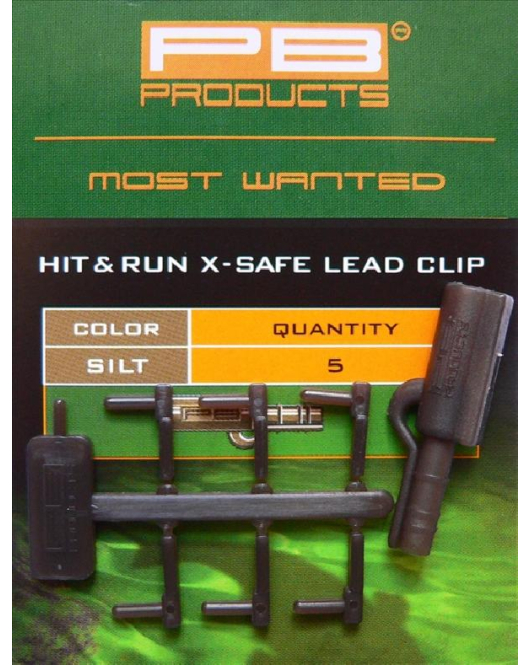 Clipsuri PB Products Hit&Run X-SAFE Lead Clip silt - namol
