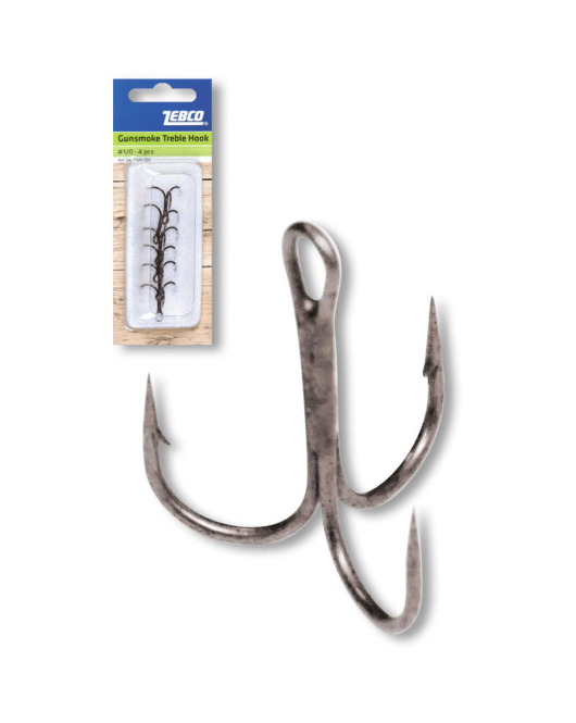 Ancora Zebco No.1/0 Topic Treble Hook Gunsmoke Ancora Zebco No.1/0 Topic Treble Hook Gunsmoke
