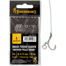 Carlige Legate Browning No.6 10cm 0.12mm Braid Feeder Leader Method Pellet Band