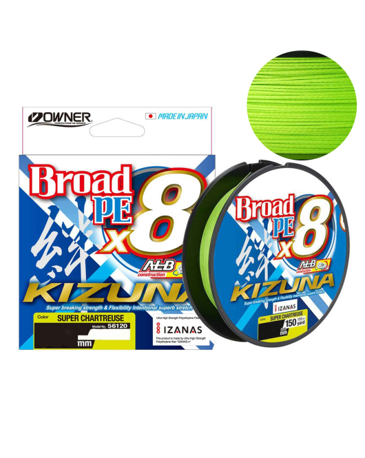 Fir Owner Kizuna X8 Broad 0.12mm 135m Chartreuse Fir Owner Kizuna X8 Broad 0.12mm 135m Chartreuse
