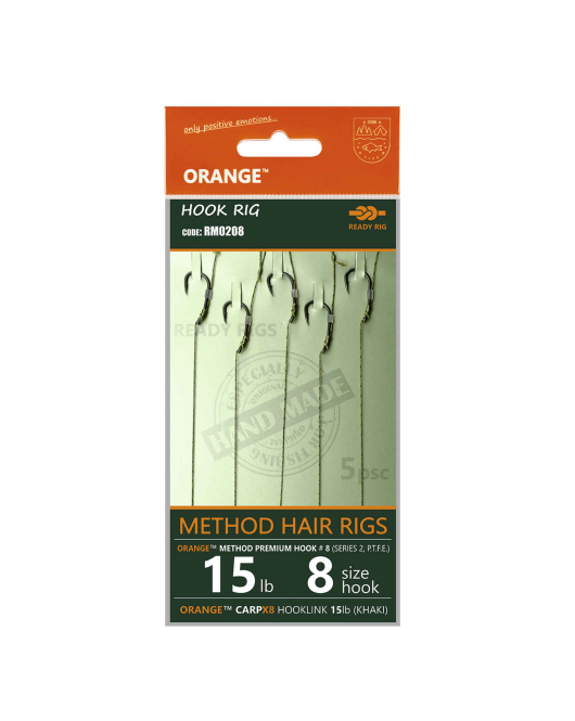Rig Feeder Orange Series 2 No.8 15Lb Method Hair Rigs