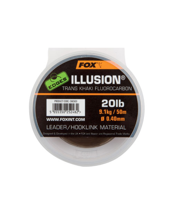 Fir Fluocarbon FOX Edges Illusion Leader, 50m 0.40mm