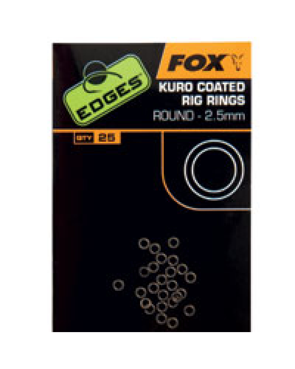 Anou/Inele Fox Edges Kuro Coated Rig Rings, 25buc/plic 2.5mm
