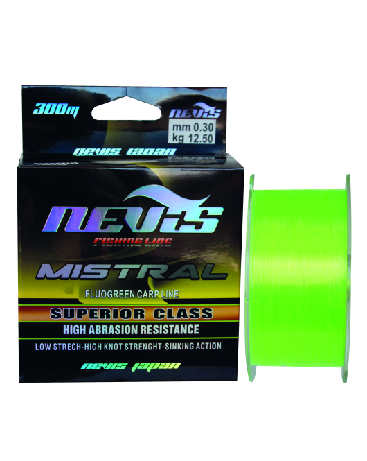 Monofilament Nevis Mistral Fluo Green 300m 0.25mm