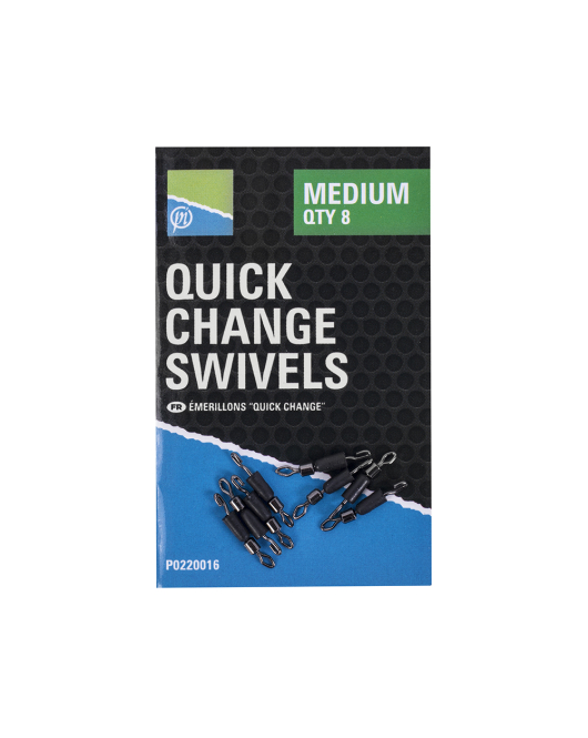 Vartej cu Agrafa Rapida Preston Quich Change Swivels, 8buc/plic Medium Vartej cu Agrafa Rapida Preston Quich Change Swivels, 8buc/plic Medium