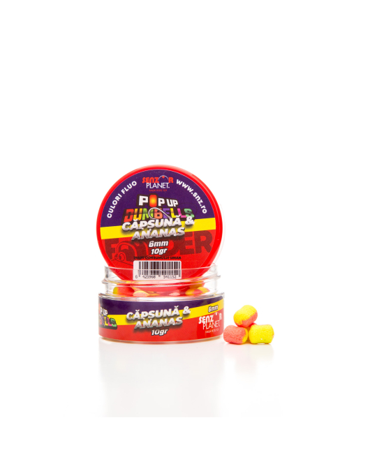 DUMBELLS BICOLOR METHOD FEEDER CAPSUNA & ANANAS 6mm 10g DUMBELLS BICOLOR METHOD FEEDER CAPSUNA & ANANAS 6mm 10g