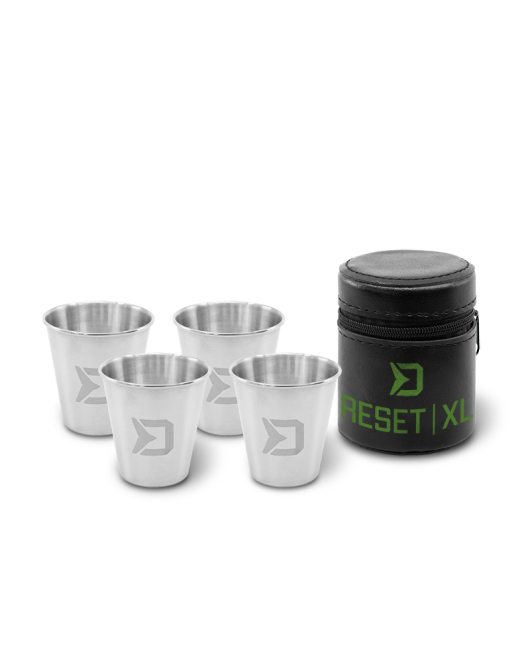 Set pahare de shot-uri din oțel inoxidabil Delphin RESET XL 4v1